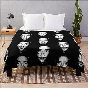 Adrien Brody Black -amp- White Portrait (Linocut) Throw Blanket