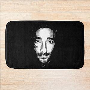 Adrien Brody Black & White Portrait (Linocut)  Bath Mat