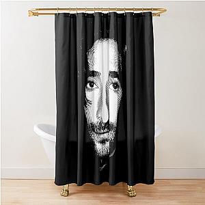 Adrien Brody Black & White Portrait (Linocut)  Shower Curtain