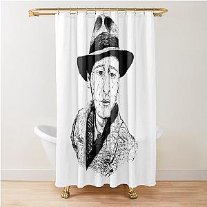 Poor Adrien Brody Black Portrait Pen Drawing Transparent Shower Curtain