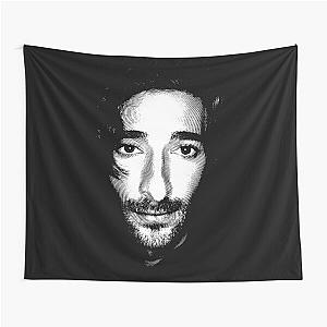 Adrien Brody Black & White Portrait (Linocut)  Tapestry