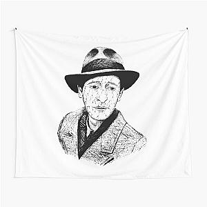 Poor Adrien Brody Black Portrait Pen Drawing Transparent Tapestry