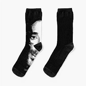 Adrien Brody Black & White Portrait (Linocut)  Socks