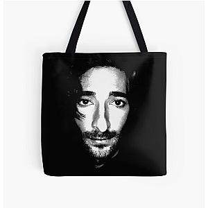 Adrien Brody Black & White Portrait (Linocut)  All Over Print Tote Bag