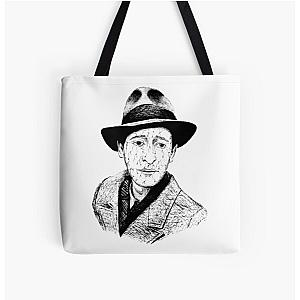 Poor Adrien Brody Black Portrait Pen Drawing Transparent All Over Print Tote Bag