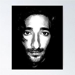 Adrien Brody Black & White Portrait (Linocut)  Poster