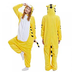 Onesie Animal Adult Yellow Tiger