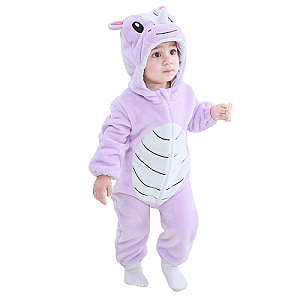 Onesie Animal Purple Rhino