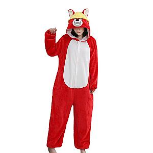 Onesie Animal Adult Red Dog