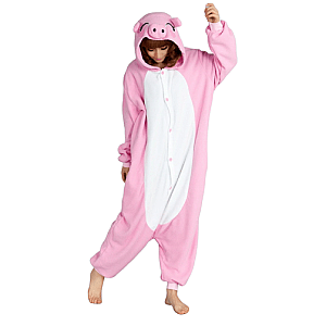 Onesie Animal Adult Pink Pig