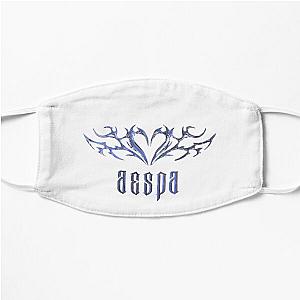 chrome aesthetic text-aespa logo Flat Mask