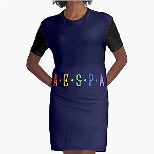 Aespa colorful Graphic T-Shirt Dress