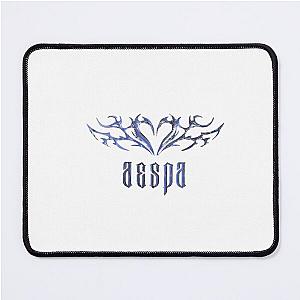 chrome aesthetic text-aespa logo Mouse Pad