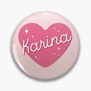 AESPA Karina name heart MY text typography - Morcaworks Pin