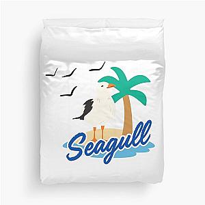 a flock of seagulls in an island Duvet Cover