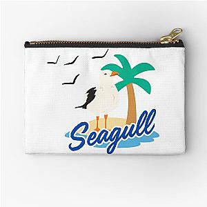 a flock of seagulls in an island Zipper Pouch