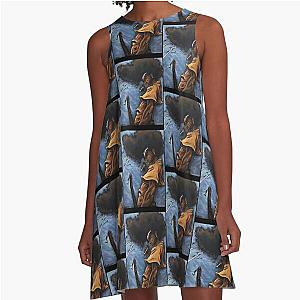 Afro Samurai Portrait A-Line Dress