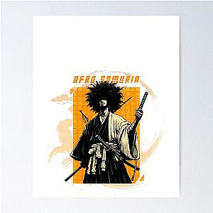 Afro Samurai Warrior Bushido Soul Urban Art T-Shirt Poster