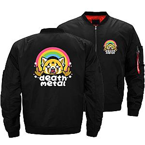 Aggretsuko Jacket - Death Metal Aggretsuko Aggressive Retsuko Bomber Jackets Coats