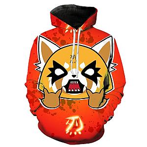 Aggretsuko Hoodie - 3D Printed Long Sleeve Pullover Hooded Hoodie