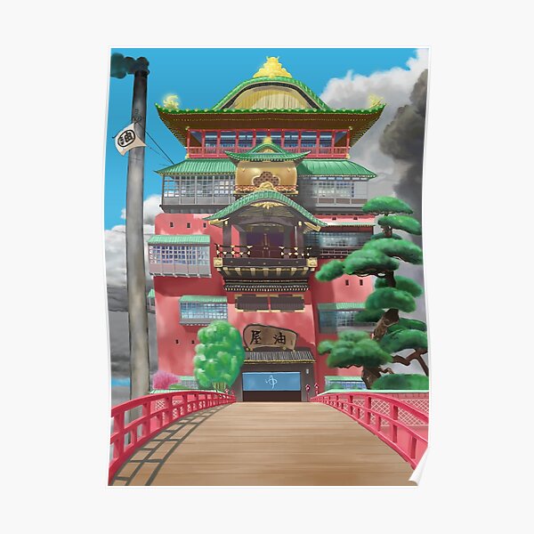 Bathhouse Spirited Away Digital Art Poster