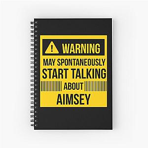Warning May Spontaneously Talk About Aimsey Spiral Notebook