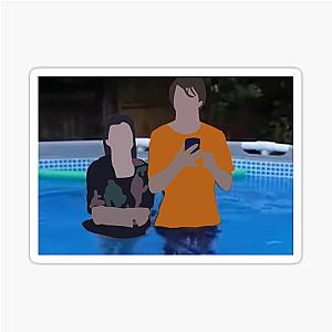Aimsey and Tubbo Height Check in a Pool Sticker