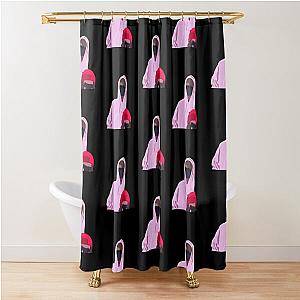 Pink bean shower curtain