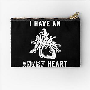 I Have An Angry Heart - AJJ, Band, Folk Punk, White Text Zipper Pouch