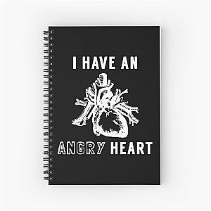 I Have An Angry Heart - AJJ, Band, Folk Punk, White Text Spiral Notebook