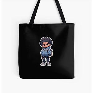 AJ Tracey Cartoon Character All Over Print Tote Bag