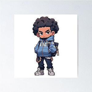 AJ Tracey Cartoon Character Poster