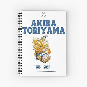 akira toriyama Blue and White  Simple Minimalist Cute Doodle  Spiral Notebook
