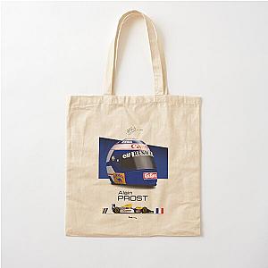 Alain Prost 1993 Helmet and Car Print Cotton Tote Bag