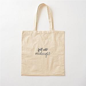 "Fall Into Midnight" quote from song "Midnight" by Liam Payne and Alesso digital lettering Cotton Tote Bag