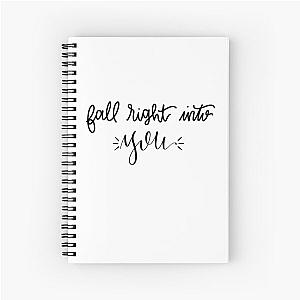 "Fall Right Into You" quote from song "Midnight" by Liam Payne and Alesso digital lettering Spiral Notebook