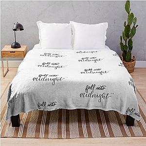 "Fall Into Midnight" quote from song "Midnight" by Liam Payne and Alesso digital lettering Throw Blanket