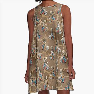 Alice Caught in Bubbles shades of brown A-Line Dress