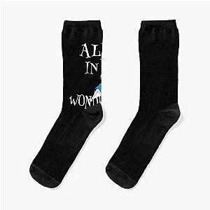 Alice Quotes Happy Unbirthday To Me Tea Party Fans Vintage Literary Gifts Socks