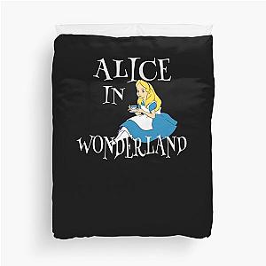 Alice Quotes Happy Unbirthday To Me Tea Party Fans Vintage Literary Gifts Duvet Cover