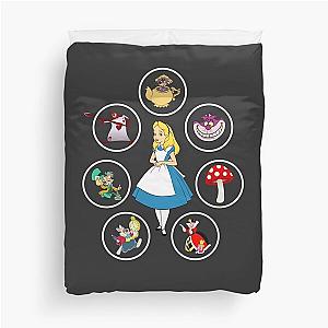 Alice Mad Hatter Queen Rabbit Tea Party Fans Vintage Literary Gifts Duvet Cover