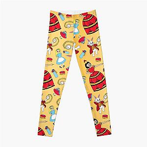 Alice in Wonderland-golden background Leggings