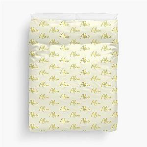 Alicia Name Gold Duvet Cover