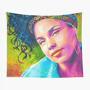 Alicia Keys - pop culture portrait in bright colors Tapestry