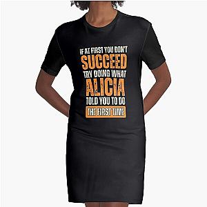 Alicia Personal Funny Graphic T-Shirt Dress