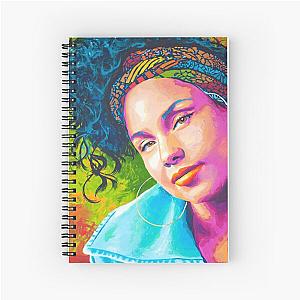 Alicia Keys - pop culture portrait in bright colors Spiral Notebook