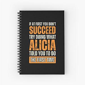 Alicia Personal Funny Spiral Notebook