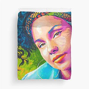 Alicia Keys - pop culture portrait in bright colors Duvet Cover