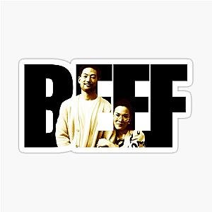 Beef Netflix series Ali Wong as Amy Lau, and Joseph Lee as George Nakai, graphic design by ironpalette sticker.