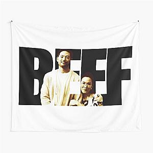 Beef Netflix series Ali Wong as Amy Lau and Joseph Lee as George Nakai themed graphic design Tapestry